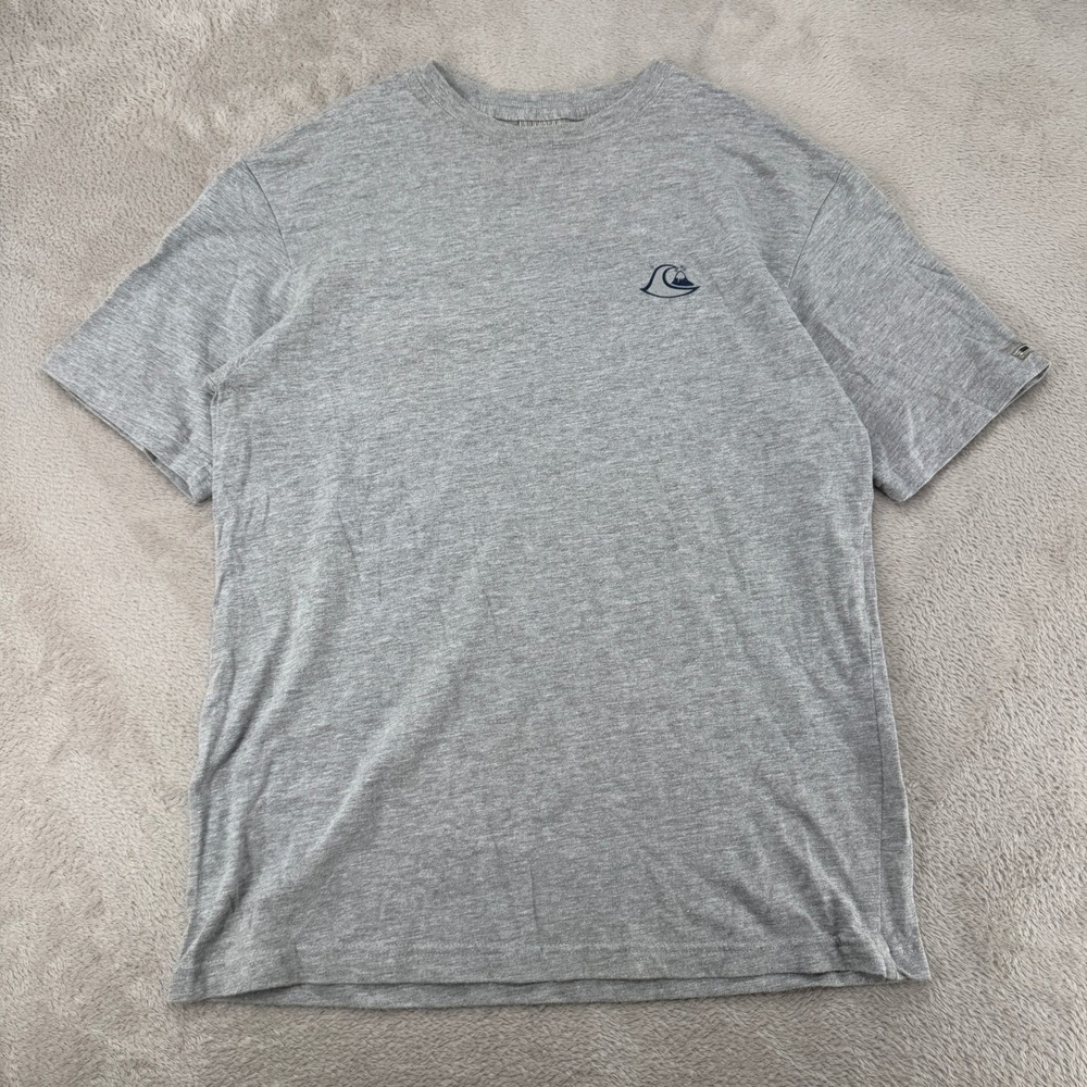 Vintage Quiksilver Mens T Shirt Small Gray Preowned Graphic Logo Surf Tee